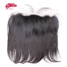 Али королева HD кружева волос уха до уха Кружева Фронтальная Закрытие 13X4 с детские волосы предварительно сорвал бразильские прямые волосы Реми часть