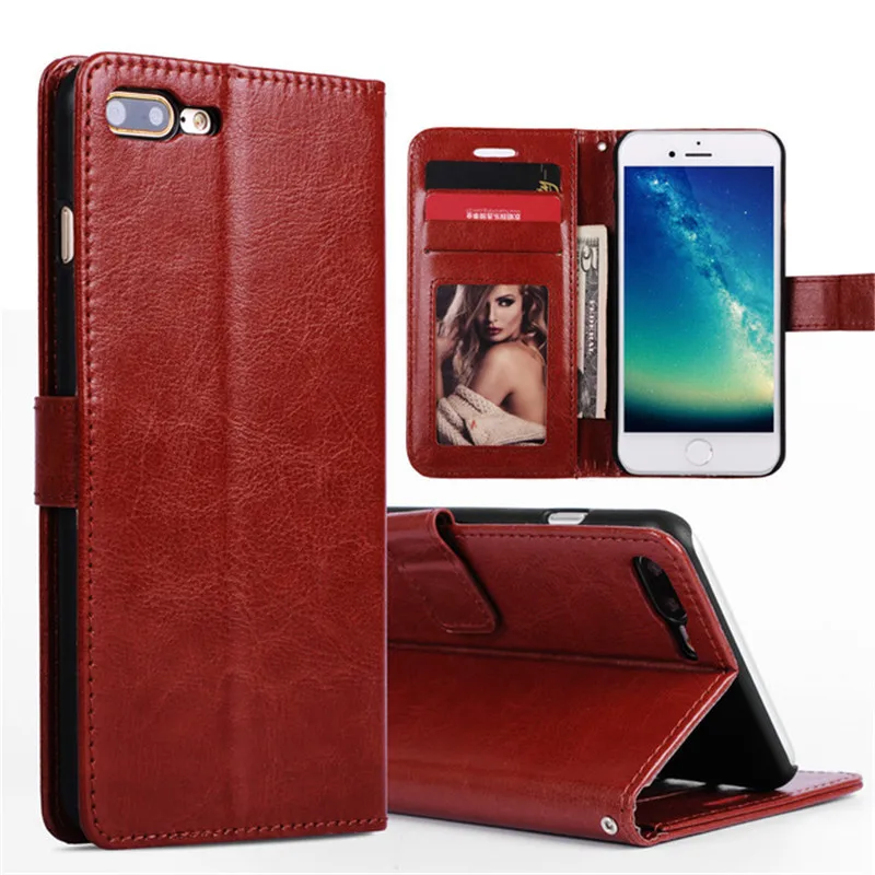 Case For iPhone 7 Case Leather Wallet Luxury Stand Holder