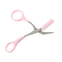 Pink Eye Brow Eyebrow Trimmer With Comb Eyebrow Hair Scissor Grooming Cosmetic Tool