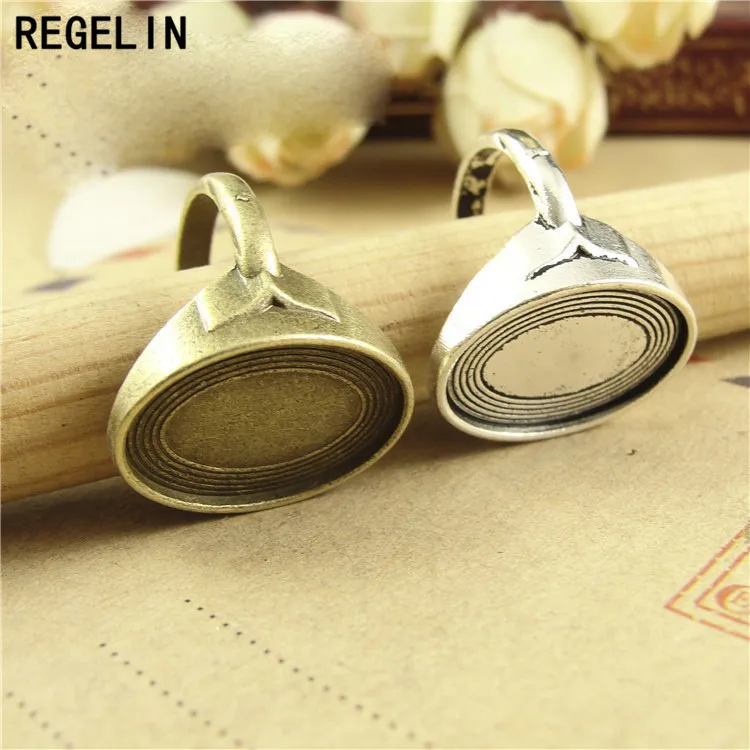 REGELIN Винтажный стиль античное серебро/кольцо цвета античной бронзы Кабошон основа 20 шт./лот размер Внутренний 18x13 мм подходит для изготовления ювелирных изделий