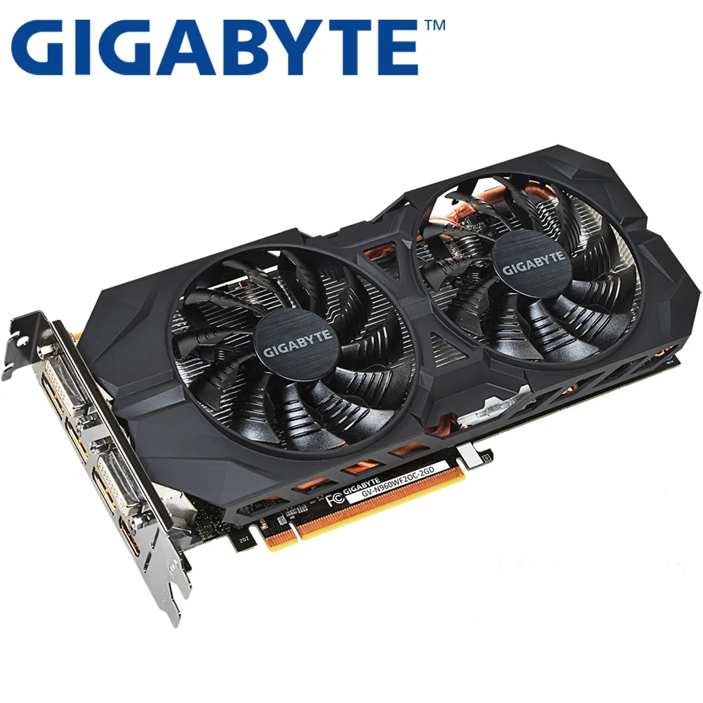 GIGABYTE, оригинальная Видеокарта GTX 960, 2 Гб, 128 бит, GDDR5, видеокарты для nVIDIA, VGA, карты Geforce GTX960, используемые 1050 TI 750