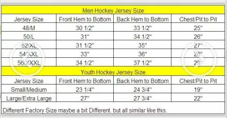 hoodies jersey personality customization any name any numeber hockey hockey jersey size chart