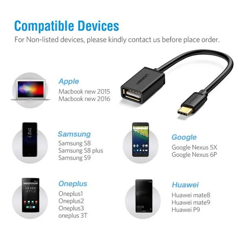 Адаптер Ugreen usb type c к USB 3,0 OTG конвертер для apple macbook samsung s9 s8 huawei xiaomi ноутбук USB C адаптер Android