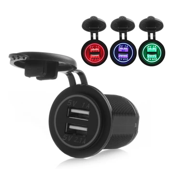 

12V-24V 2 Port USB Car Charger Power Adaptor Cigarette Lighter Socket Splitter wholesale G6KC