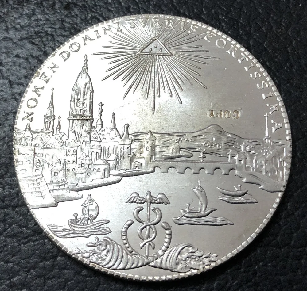 

1772 Free imperial city of Frankfurt 1 Conventionsthaler German Silver Plated Coin Copy