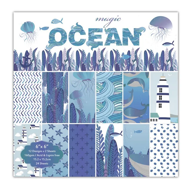 Best Price KLJUYP 12 Sheets Ocean Scrapbooking Pads Paper Origami Art Background Paper Card Making DIY Scrapbook Paper Craft Best Price KLJUYP 12 Sheets Ocean Scrapbooking Pads Paper Origami Art Background Paper Card Making DIY Scrapbook Paper Craft