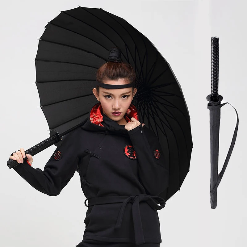 

SAFEBET Brand Durable Long Handle Large Windproof Samurai Sword Umbrella Japanese Samurai umbrella Men's business Bumbershoot