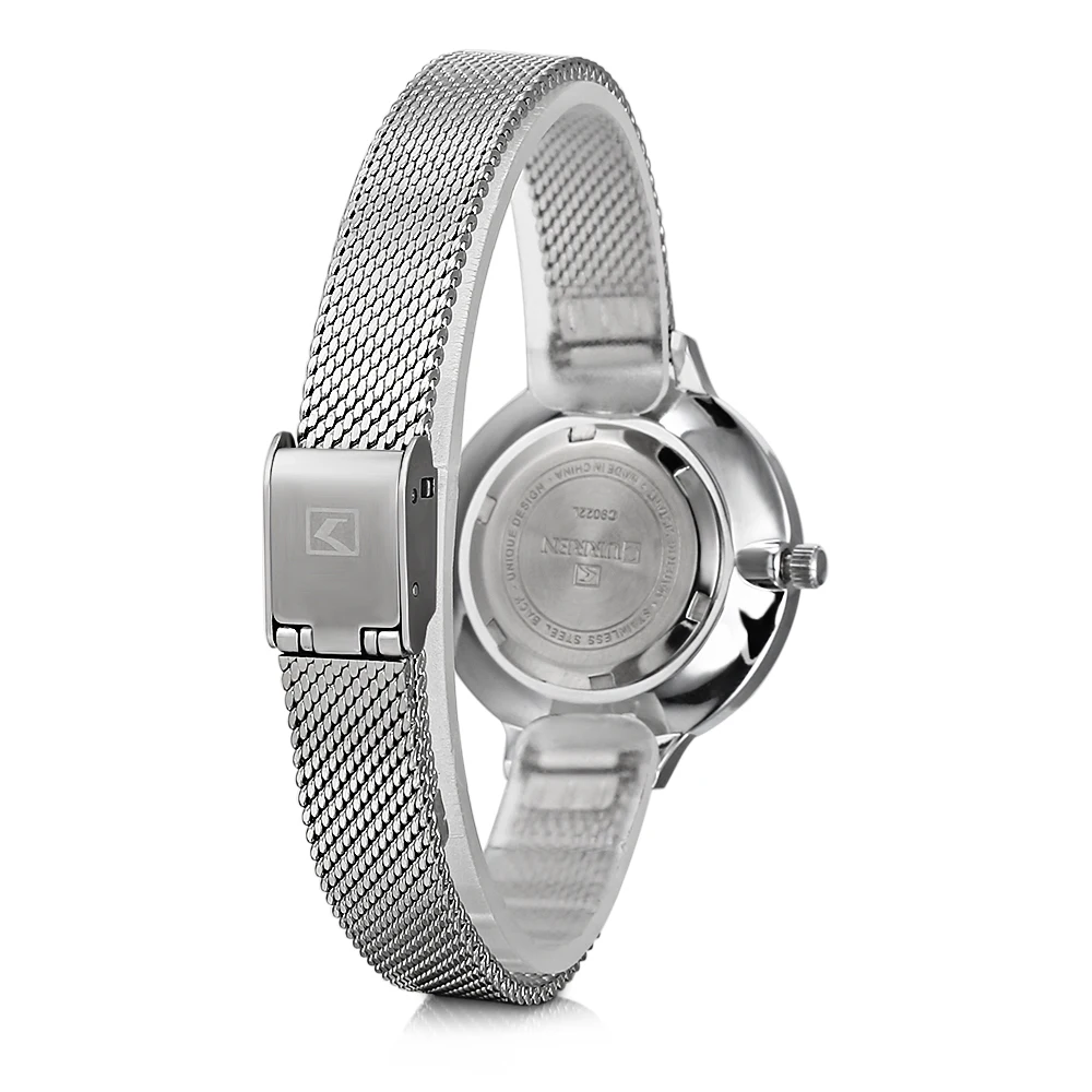 hot fashion quartz watch for women casual ladies watch free shipping waterproof elegant golden steel mesh band (20)