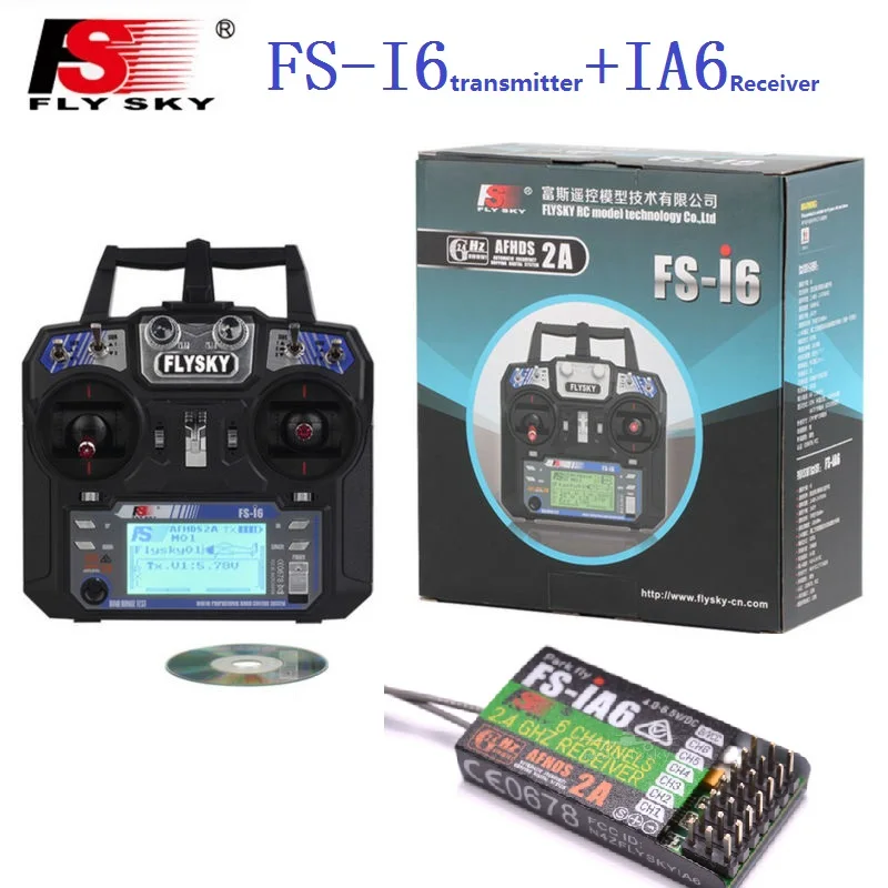 Flysky FS-i6 FS I6 2,4G 6ch RC передатчик контроллер FS-iA6 FS-IA6B приемник для Вертолет Самолет Квадрокоптер планер - Цвет: FS I6   FSIA6