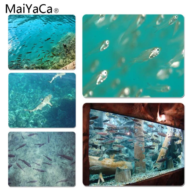 

MaiYaCa Transparent fish in the water Durable Rubber Mouse Mat Pad Size for 25X29cm Gaming Mousepads