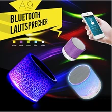 LED Mini Wireless Bluetooth Speaker TF USB FM Portable Music Loudspeakers Hand-free call For iPhone 6 Mobile Phone PC with Mic