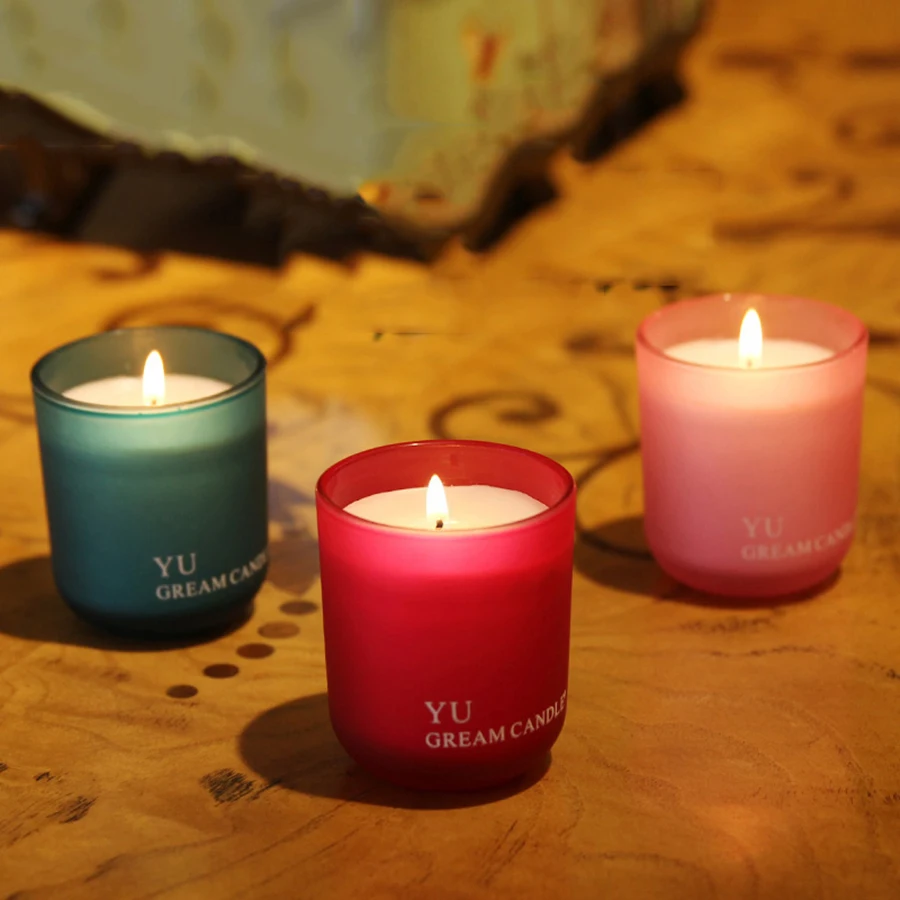 Glass Decorative Gift Scented Candles Creative Design Soy Wax Candle Romantic Bougie Enfant