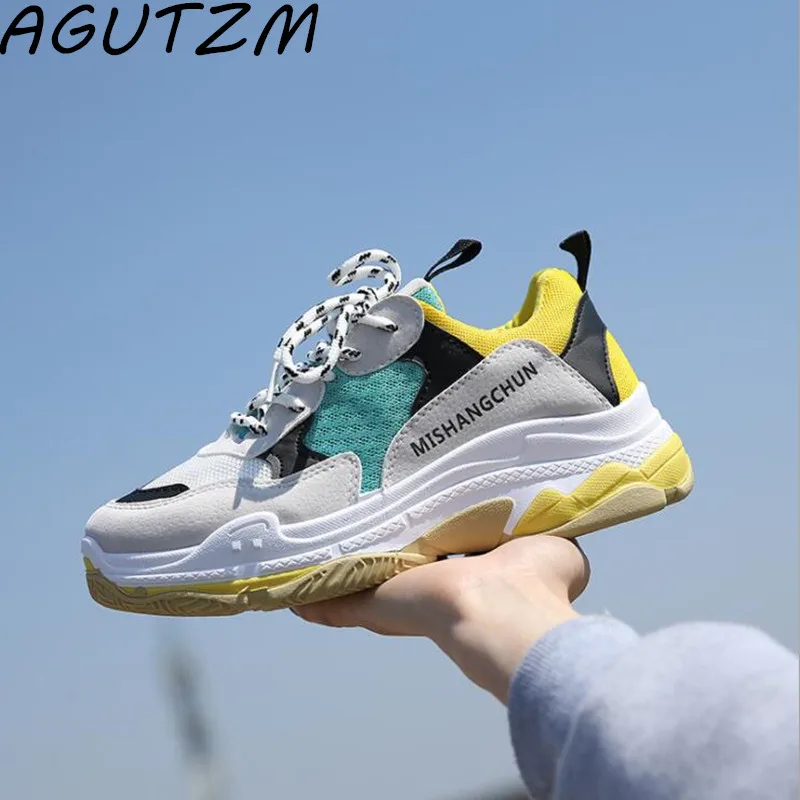 

AGUTZM 2018 New Spring Summer Women Shoes Ulzzang Breathable Fashion Zapatos Mujer Sneakers Shoes High Heel Canvas Shoes