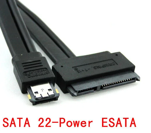 

12V + 5V Power eSATA eSATAp to SATA 15+7 Pin Adapter Converter Data Cable Wire For 2.5" 3.5" External Hard Drive 50cm
