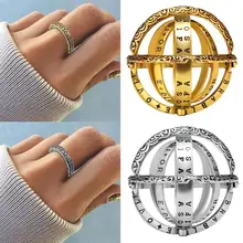 Belleper Armillary esfera cósmica dedo anillos mujeres hombres Vintage deformación Flip anillo universo astronomía Punk juvenil joyería regalo