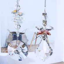 H& D 2 шт. Хрустальная чакра Висячие солнечные Ловец с барокко Кленовый лист Радуга Круглый Подсолнух призмы кулон украшения для окна