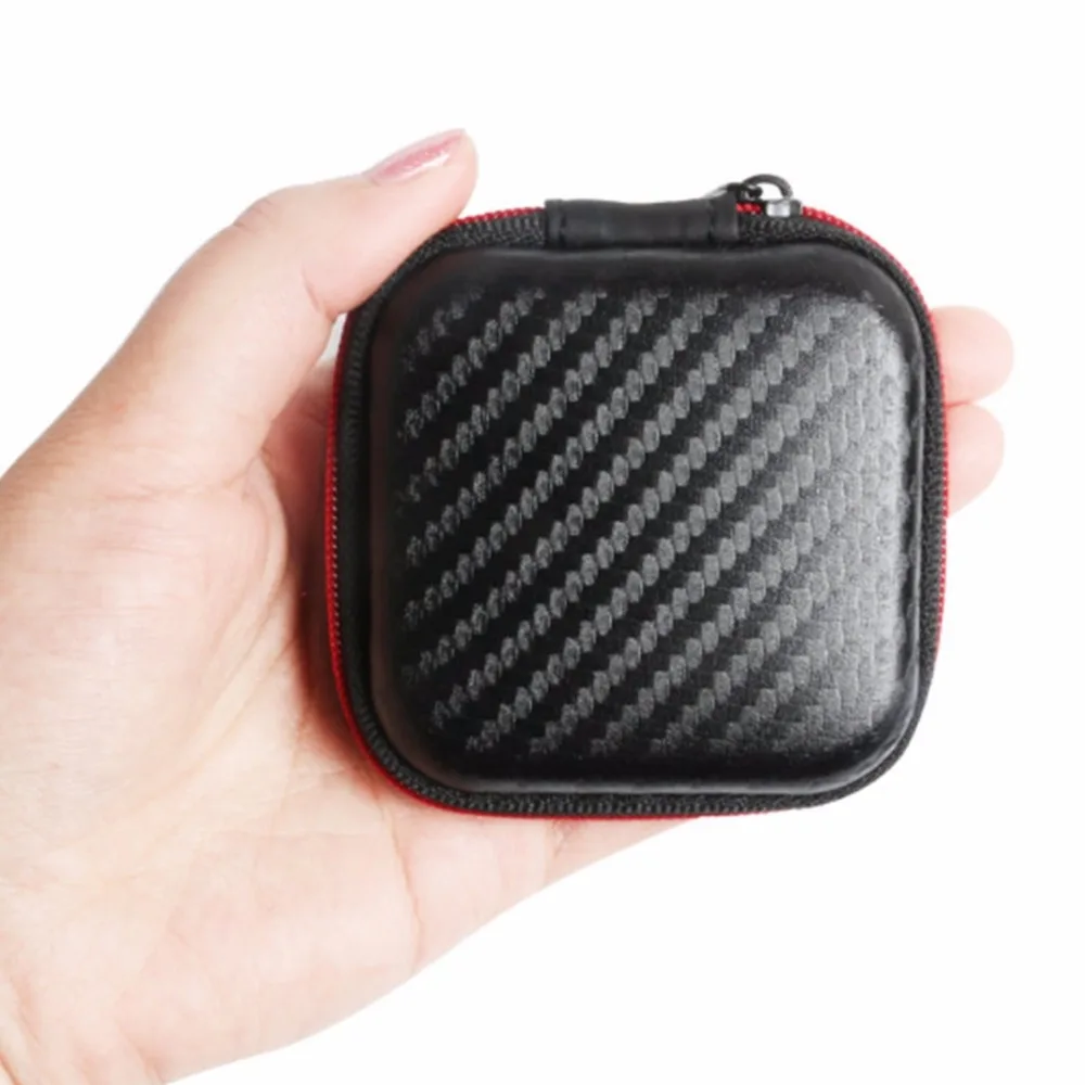 HANGRUI Earphone Case Portable Storage Case Headphone Accessories Fiber Zipper Earbuds Bag Cable Box SD Card Hard box Carry Bags (10)