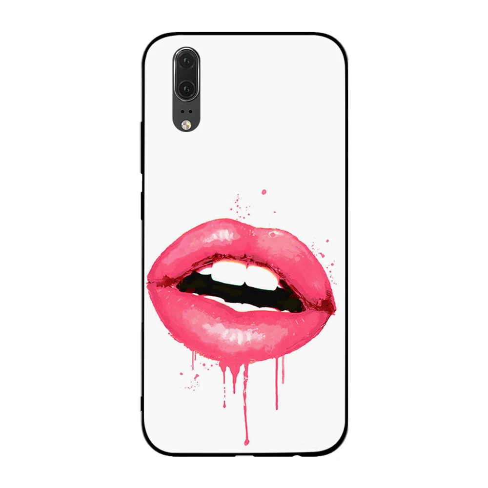 Художественный стиль с большими губами для Huawei P8 P9 P10 P20 P30 Lite Pro P Smart 2016 2019 ТПУ