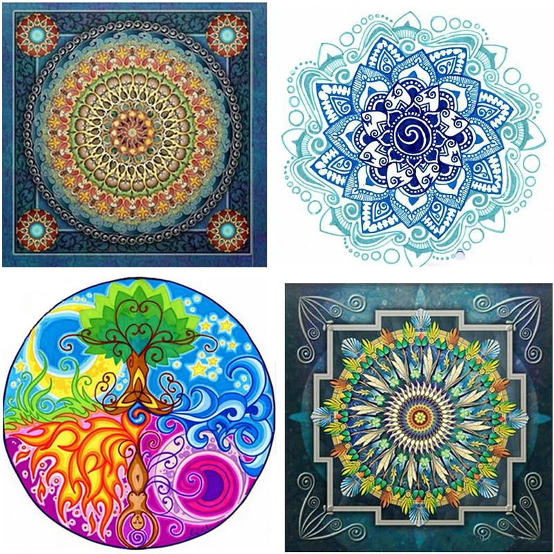 

Diamond Painting Mandula 5D Diy Diamond Draw Various Mandula Drill, Resin Embroidery Cross Stitch, Room Decoration.LUOVIZEM L229