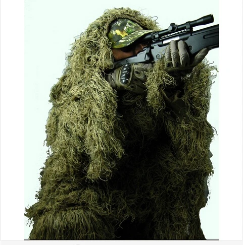 Лесной джунгли тактические военные Ghillie снайперская одежда Камуфляжный костюм 5 шт. с сумкой для хранения