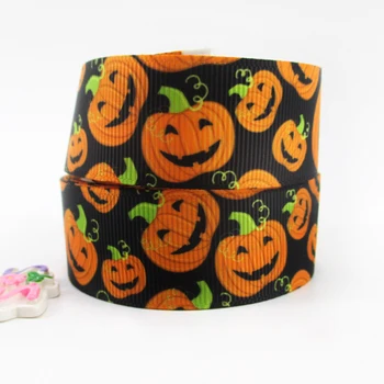 

David accessories 1" Halloween pumpkin ghost polyester ribbon grosgrain 50 yards,DIY handmade materials,50Yc2703
