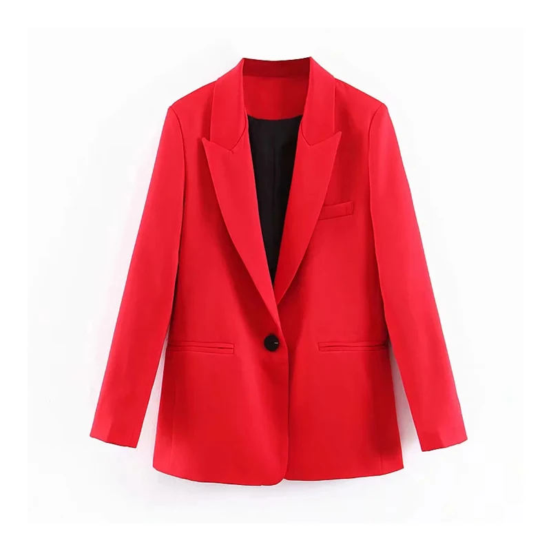 

Red Women Elegant Blazers Single Button Slim Suits Jackets 2019 Fashion Office Ladies Blazer Coats Female Feminine Slim Tops Set