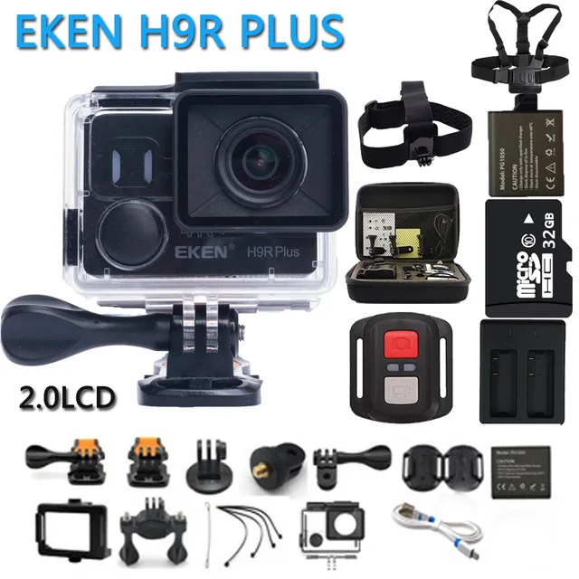 EKEN H9R Plus Action Camera Ultra HD 4K Ambarella A12 4k/30fps for Panasonic 34112 14MP waterproof wifi sport Cam 1080p@60fps