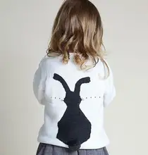 Kids Baby Girls Boys Clothes Coat Cute Little Bunny 100% Cotton Embroidered Sweater Children Tops 1-5T