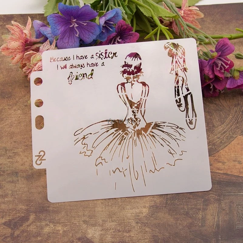 

Girl Stencils Template Painting Scrapbooking Embossing Stamping Album Card DIY