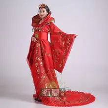 Высокое качество Красный Hanfu костюм династии Тан для женщин hanfu наряд невесты свадебное платье китайский стиль Женская одежда для выступлений леди