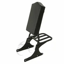 Black/Chrome Sissy Bar Backrest Pad with Luggage Rack For Harley Heritage Softail Fat Boy FLST FLSTC 1984-2017 black chrome sissy bar backrest pad with luggage rack for harley heritage softail fat boy flst flstc 1984 2017