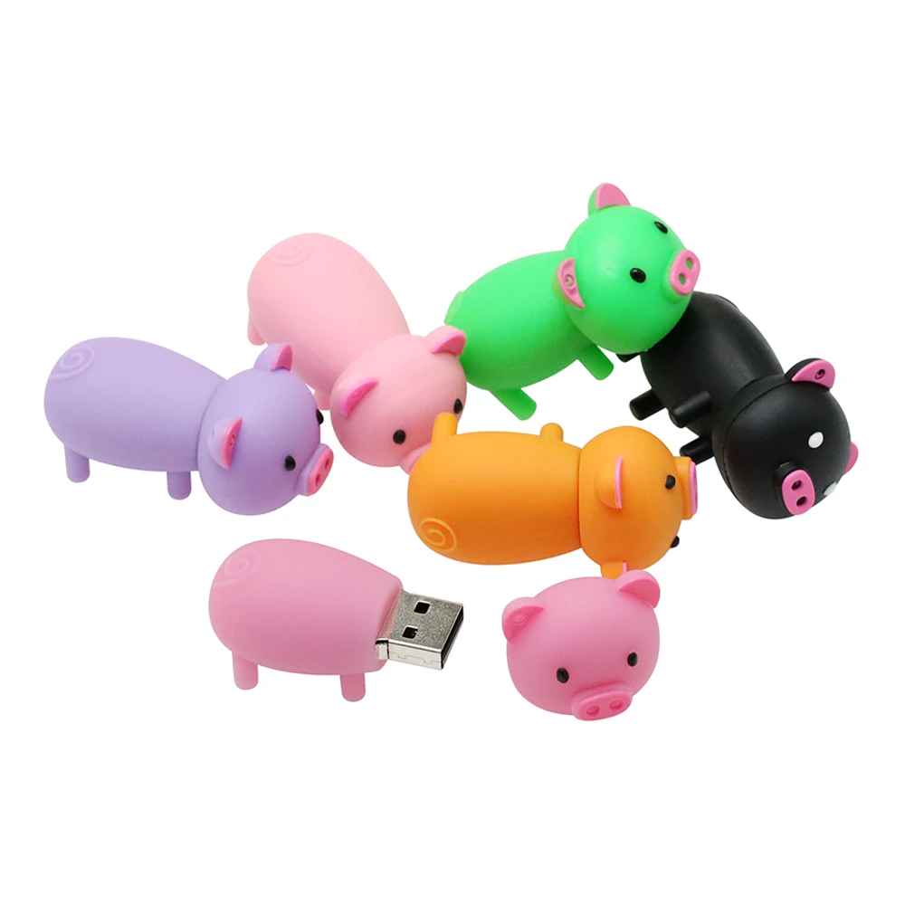 Флеш-накопитель Prive Cartoon Pink Pig, 4 ГБ, 8 ГБ, 16 ГБ, 32 ГБ, 64 ГБ, Usb флеш-накопитель, USB 2,0, флеш-карта памяти, 128 ГБ, диск на ключ, подарок