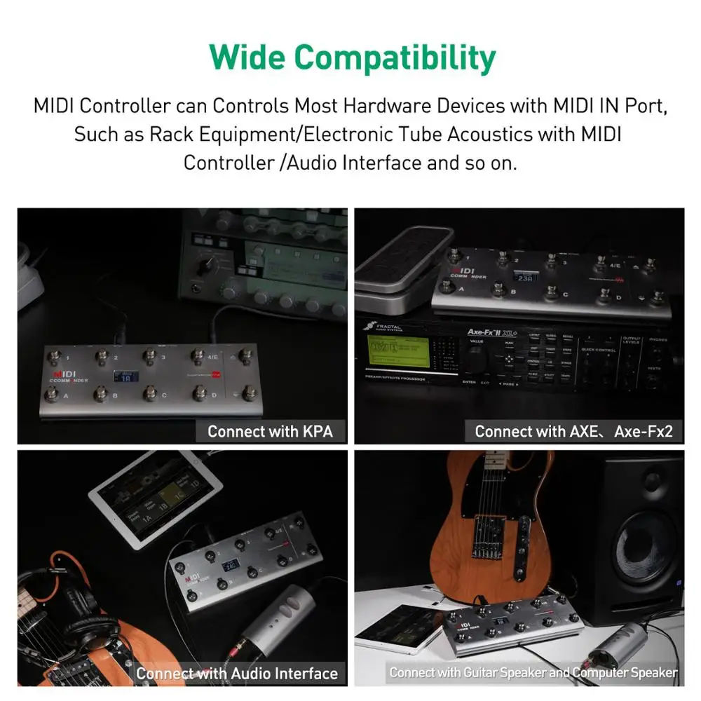 MIDI Commander гитарная педаль Портативный USB MIDI ножной контроллер с 10 ножными переключателями соответствует TS мини аудио интерфейс звуковая карта