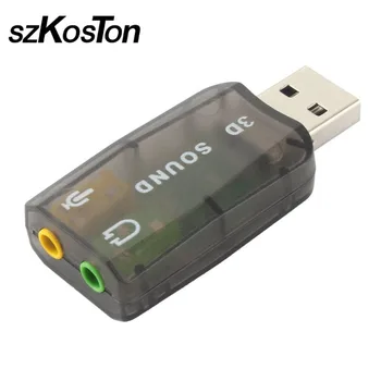

Sound Card Mini External USB 2.0 3D Sound Card Headset Audio Adapter Converter + 3.5mm Earphone MIC Interface for PC Computer