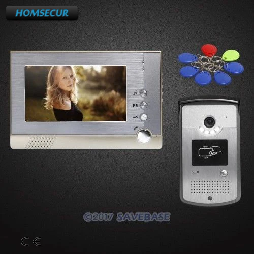 

7inch Wired HOMSECUR Video Door Intercom System with IR Night Vision for Home Security 1V1