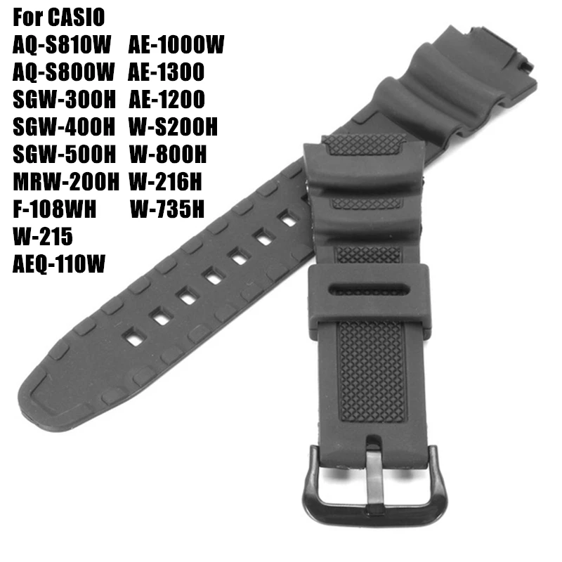 

Replacement Black Wrist Band Strap For CASIO Watch AQ-S810W SGW-300H SGW-400H SGW-300H Silicone Band