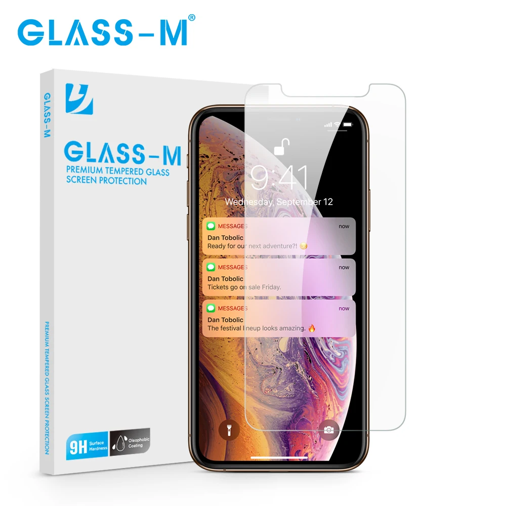 

GLASS-M Explosion-proof HD Tmpered Glass for iPhone x XS MAX Screen Protector Film for iPhone XR Glass 0.33M 2.5D 9H Wholesale