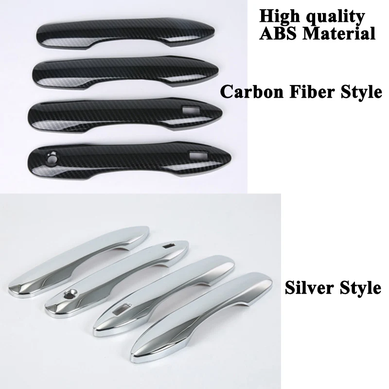 SEEYULE ABS Silver Carbon Fiber Style Car Door Handle Decoration Covers Protector Styling Accessories for Toyota Camry 2018 SEEYULE ABS Silver Carbon Fiber Style Car Door Handle Decoration Covers Protector Styling Accessories for Toyota Camry 2018