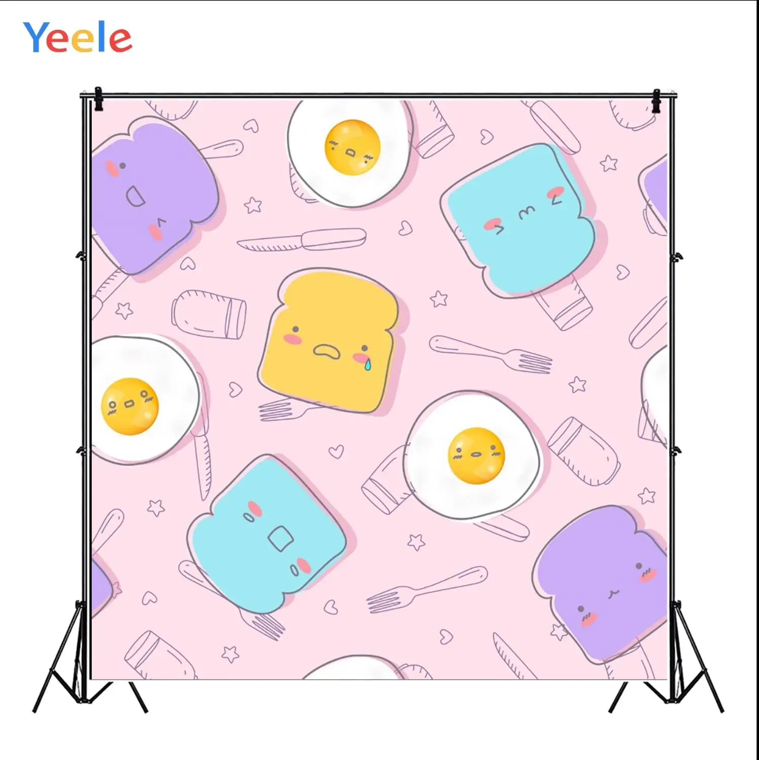 Yeele Sad Bread Egg Breakfast Little Birthday Party Customized Photography Backdrops Photographic Backgrounds For Photo Studio