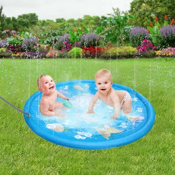 

Besegad 170cm Dolphin Splash Water Play Mat Inflatable Sprinkle Splash Mat Pad Toy for Kid Summer Backyard Outdoor Sprinkler Toy