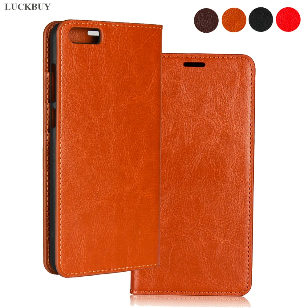 

LUCKBUY Top Quality Classic Business Crazy Horse Pattern Genuine Leather Flip Cover For Xiaomi Mi 6 Mi6 Plus Luxury book Case