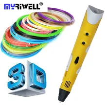 1.75 мм ABS/PLA DIY Smart 3D Печать Ручка 3D Pen Maker + Свободной Нити + Адаптер Творческий Подарок Для дети Дизайн Живопись Рисунок