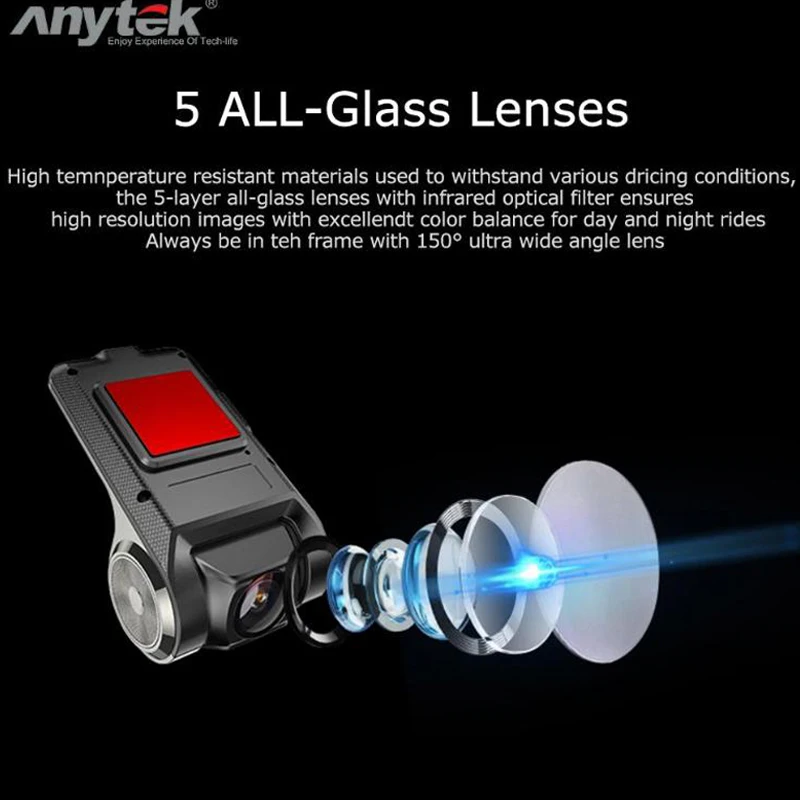 Anytek X28 1080P HD Car DVR Camera Lens WiFi ADAS Built-in G-sensor Car Electronics Accessories Video Recorder Car Dash Camera