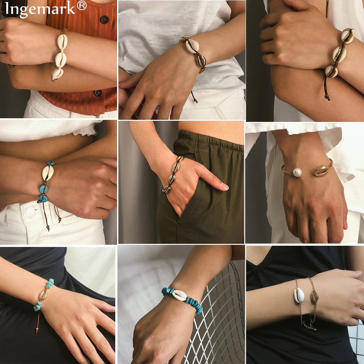 

16 Styles Boho Natural Sea Shell Bracelet Bangle Summer Beach Accessories Korean High Quality Cowrie Bracelets Leg Anklet Women