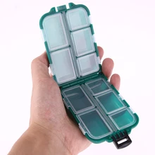 10 Pot Plastic Fishing Tackle Box Square Fish Hook Lures Storage Case Mini Carp Fishing peche Lure Hook Rig Bait Storage Case