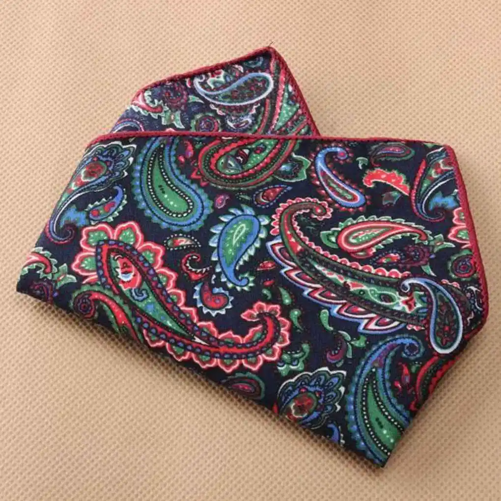

Handkerchief Square Floral Cotton Accessory Party Wedding Suit Man