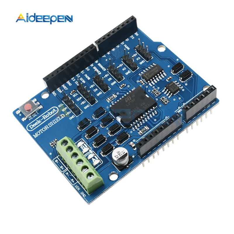 1Pcs L298P L298 Shield R3 DC Motor Driver Shiled Board Module 2A Dual Full Bridge H-Bridge 2 Way For Arduino UNO r3 Relay 5V 12V