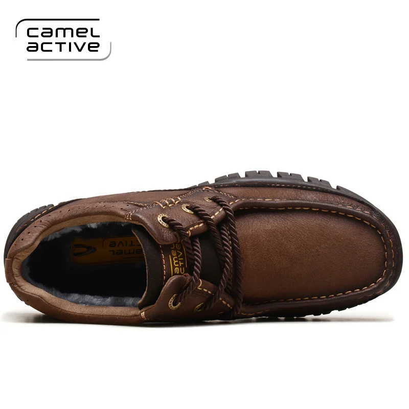 Camel Active/Новинка; Мужские ботинки в британском ретро-стиле с добавлением шерсти; ботинки в байкерском стиле из натуральной кожи; коллекция года; модные зимние ботинки; zapatillas hombre