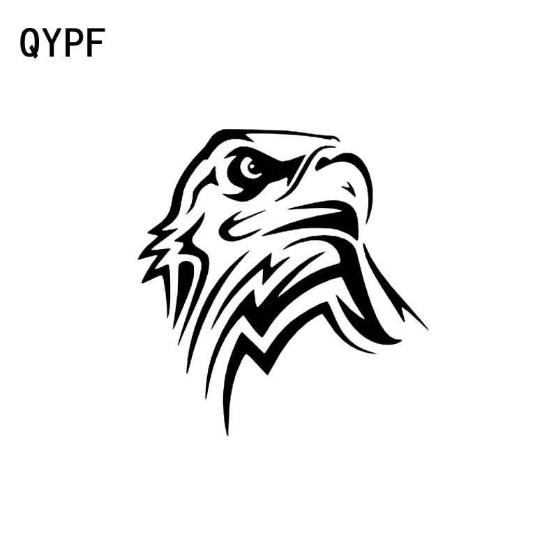 

QYPF 13,6 см * 14,4 см, Виниловая наклейка с орлом для стайлинга автомобиля, изысканная наклейка, черная/Серебристая графическая фотография