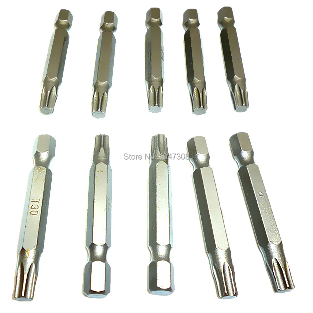 10 шт. магнитные 50 мм 1/4 дюйма шестигранные отвертки Torx T30 набор головок Магнитная отвертка бит ударный винт отвертка шестигранные биты